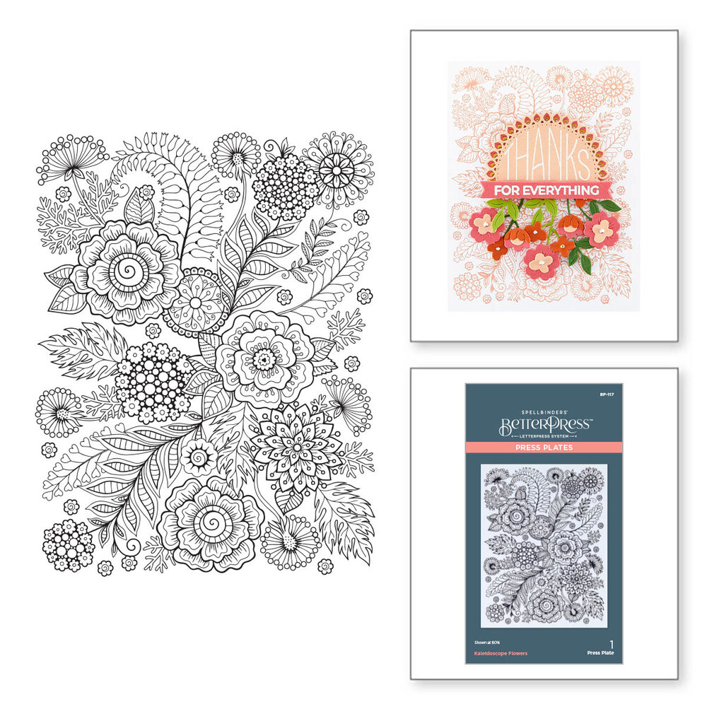 Spellbinders Kaleidoscope Flowers Press Plate (BP-117) (OUTLET)