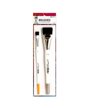 Ranger Dina Wakley MEdia Brushes Synthetic Bristle 1.5 & 0.5 Inch (2pcs) (MDA71136) Ranger Dina Wakley MEdia Brushes Synthetic Bristle 1.5 & 0.5 Inch (2pcs) (MDA71136)
