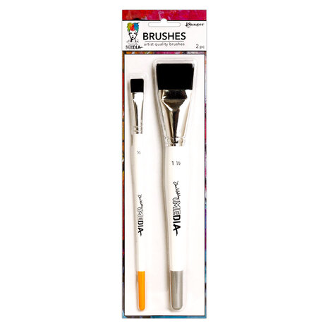 Ranger Dina Wakley MEdia Brushes Synthetic Bristle 1.5 & 0.5 Inch (2pcs) (MDA71136) Ranger Dina Wakley MEdia Brushes Synthetic Bristle 1.5 & 0.5 Inch (2pcs) (MDA71136)