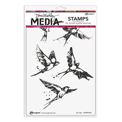 Ranger Dina Wakley MEdia Cling Stamps Fly High (MDR84600) (DISCONTINUED) Ranger Dina Wakley MEdia Cling Stamps Fly High (MDR84600) (DISCONTINUED)