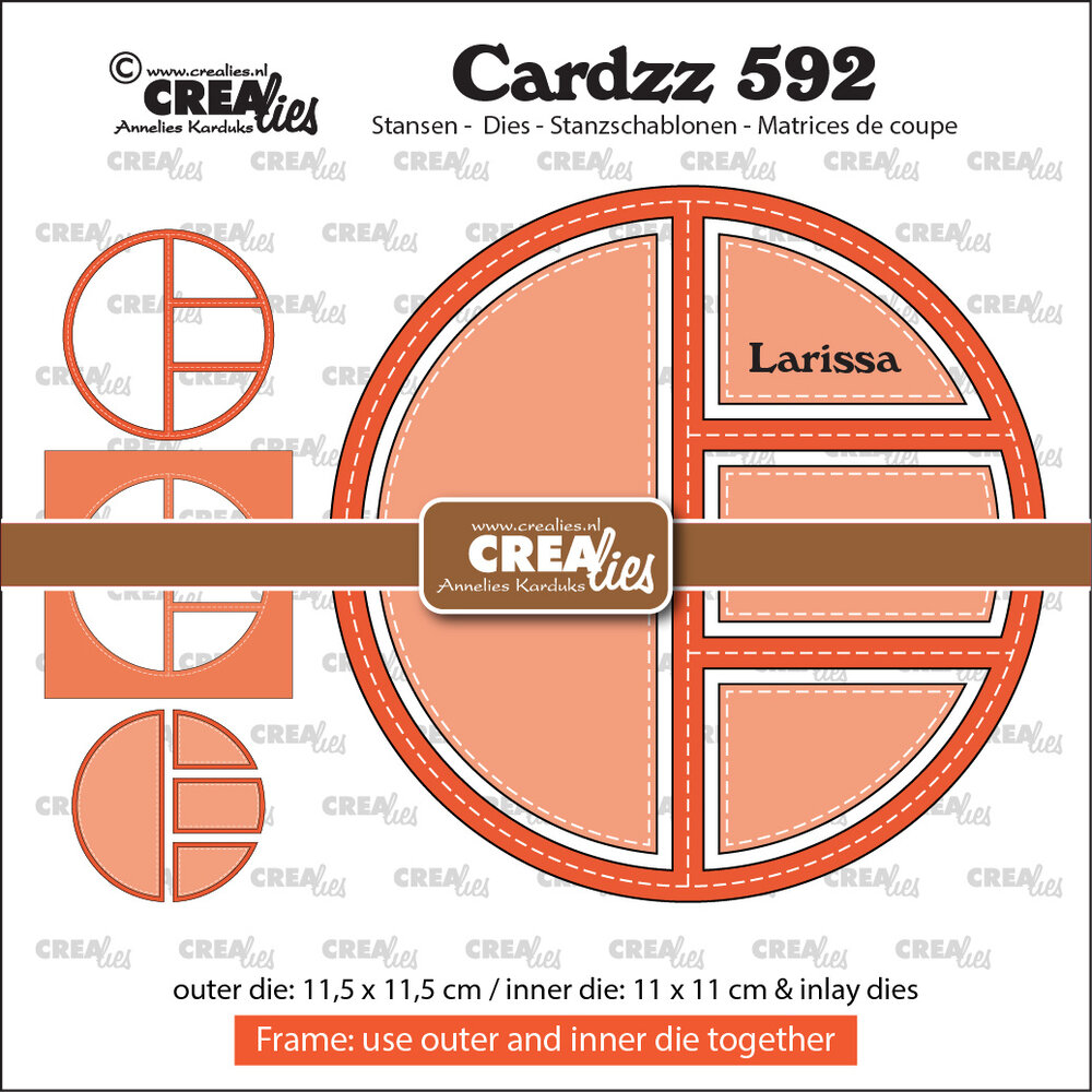 Crealies Cardzz Dies No. 592 Frame & Inlay Larissa (CLCZ592)