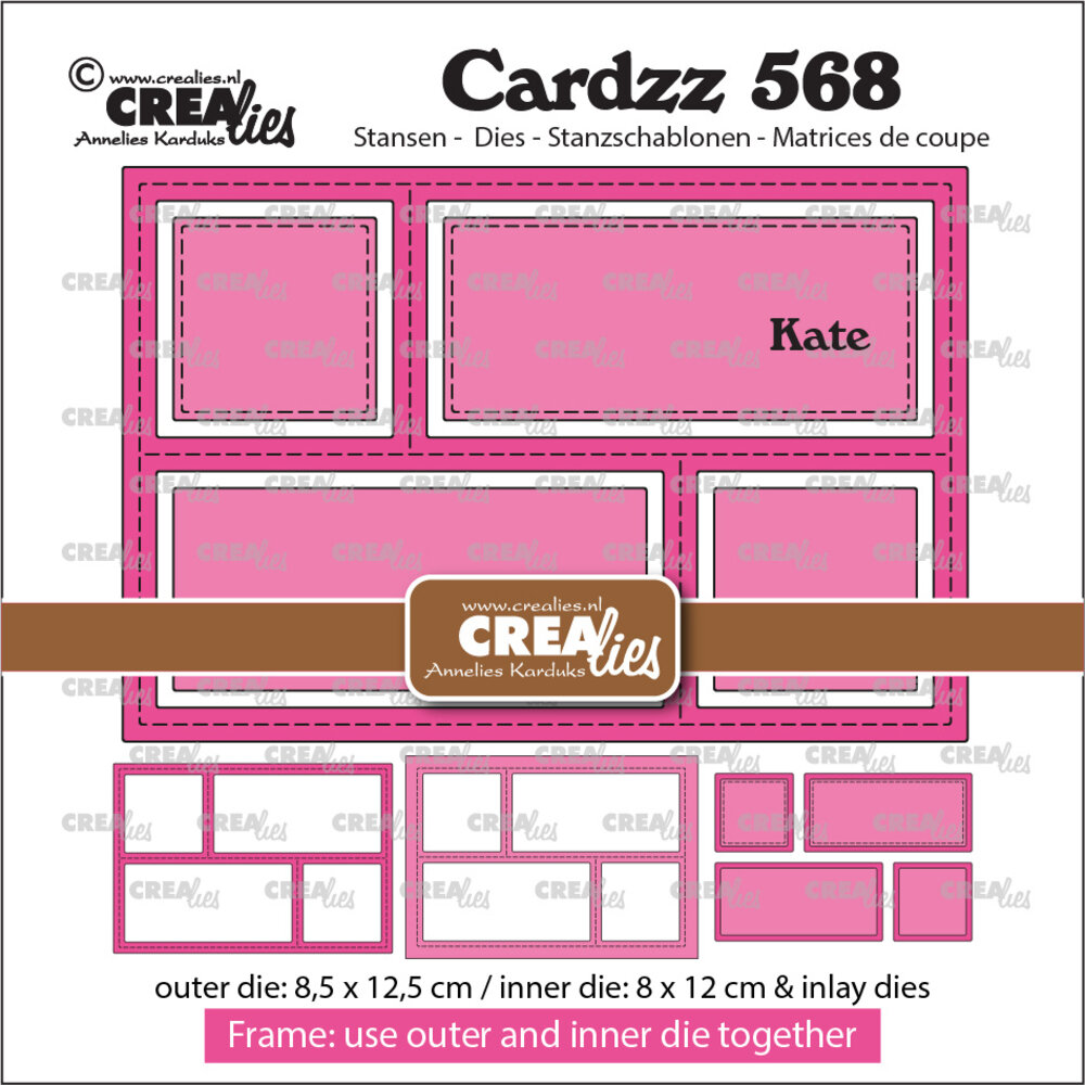 Crealies Cardzz Dies No. 568 Frame & Inlay Kate (CLCZ568)