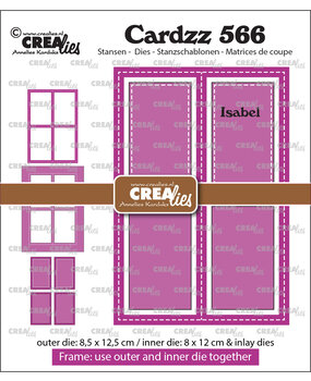 Crealies Cardzz Stansen No. 566 Frame & Inlay Isabel Rechthoek (CLCZ566)