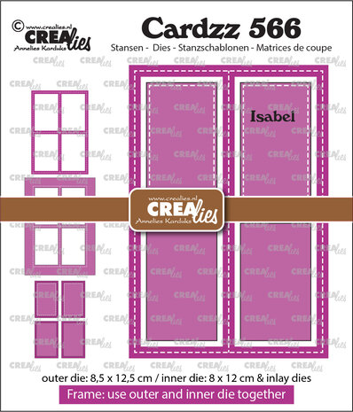 Crealies Cardzz Stansen No. 566 Frame & Inlay Isabel Rechthoek (CLCZ566)