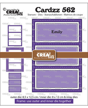 Crealies Cardzz Stansen No. 562 Frame & Inlay Emily Rechthoek (CLCZ562)