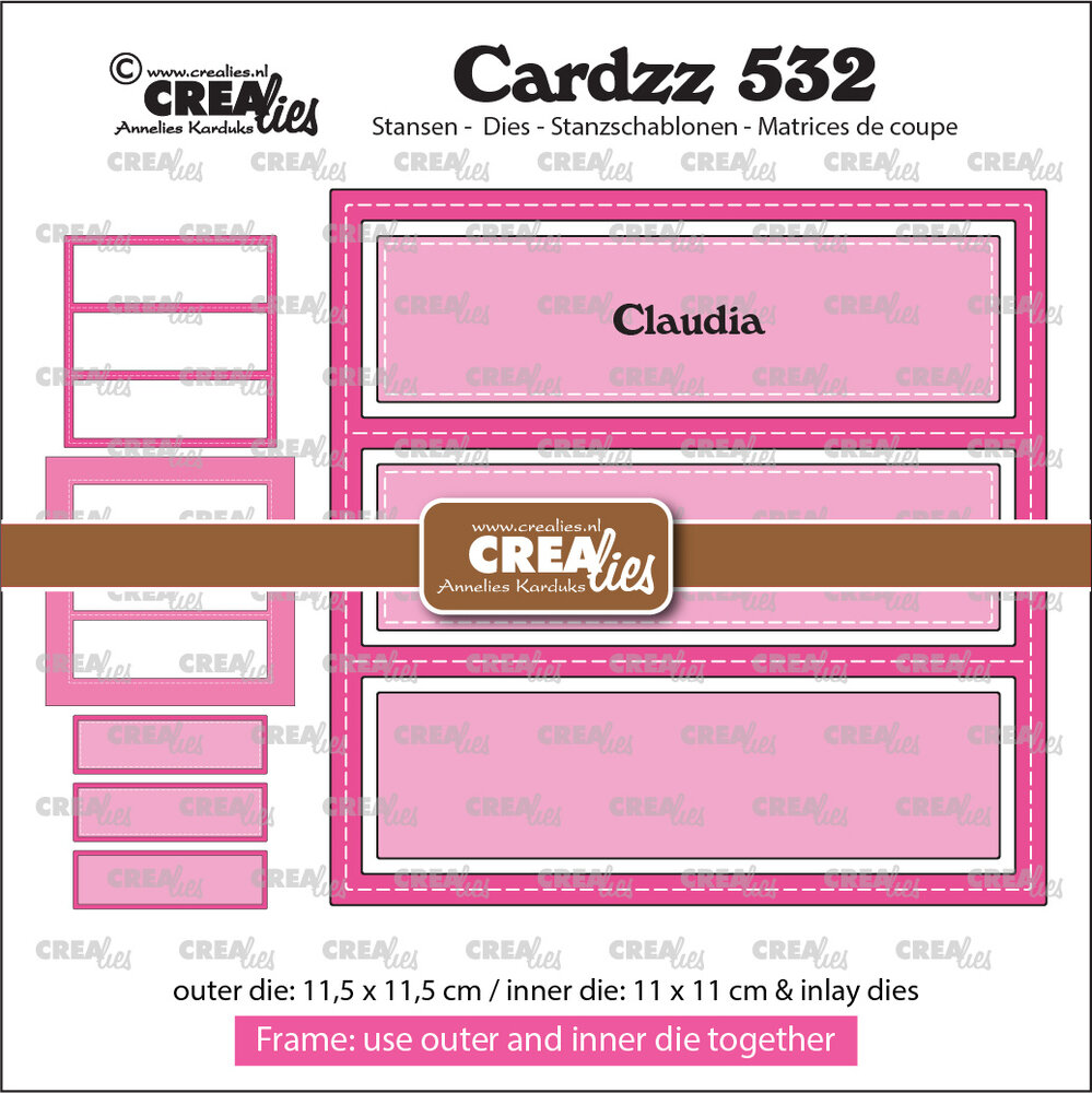 Crealies Cardzz Dies No. 532 Frame & Inlay Claudia Rectangle (CLCZ532) Crealies Cardzz Dies No. 532 Frame & Inlay Claudia Rectangle (CLCZ532)