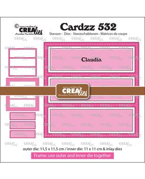 Crealies Cardzz Stansen No. 532 Frame & Inlay Claudia Rechthoek (CLCZ532)