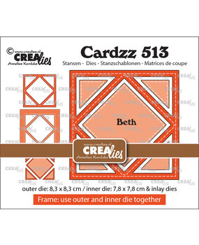 Crealies Cardzz Dies No. 513 Frame & Inlay Beth Diamond (CLCZ513)