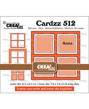 Crealies Cardzz Dies No. 512 Frame & Inlay Anna Square (CLCZ512)