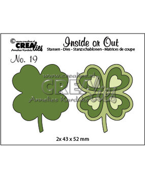 Crealies Inside Or Out Stansen No. 19 Klavertje Vier (CLIO19)