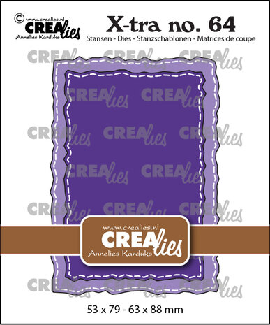 Crealies X-tra Dies No. 64 ATC Rough Edges with Stitch (CLXtra64)