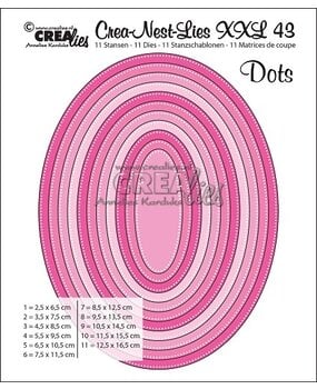 Crealies Crea-Nest-Lies XXL Dies No. 43 Ovals with Dots (CLNestXXL43)