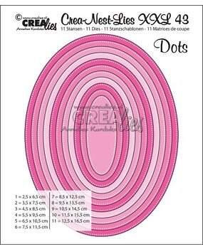 Crealies Crea-Nest-Lies XXL Stansen No. 43 Ovalen Met Stippen (CLNestXXL43)