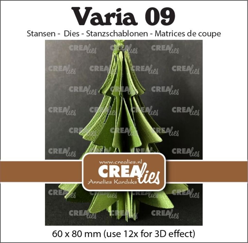 Crealies Varia Stansen No. 09 3D Kerstboom (CLVARIA09)