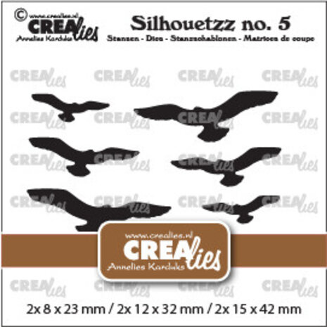 Crealies Silhouetzz Dies No. 5 6 Flying Birds (CLSH05) Crealies Silhouetzz Dies No. 5 6 Flying Birds (CLSH05)