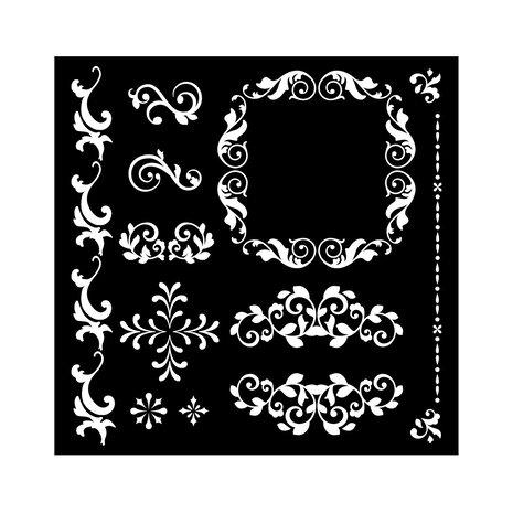 Stamperia Precious Thick Stencil 18x18cm Frames (KSTDQ97) (DISCONTINUED) Stamperia Precious Thick Stencil 18x18cm Frames (KSTDQ97) (DISCONTINUED)