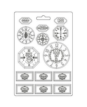 Stamperia Coffee and Chocolate Soft Mould A4 Clocks (K3PTA4570) (DISCONTINUED)