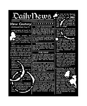 Stamperia Coffee and Chocolate Thick Stencil 20x25cm Daily News (KSTD149)