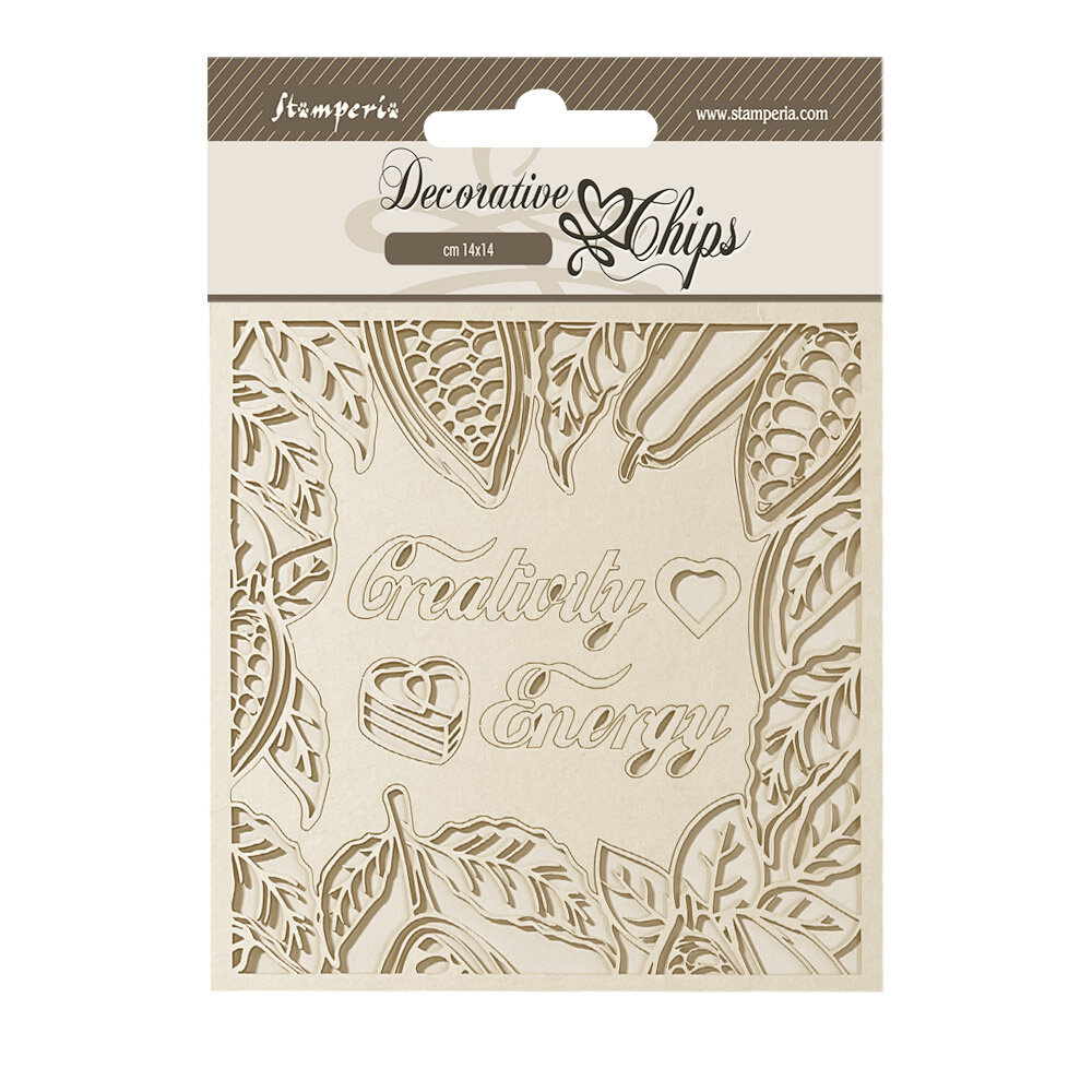 Stamperia Coffee and Chocolate Decorative Chips Creativity Energy (SCB196) (DISCONTINUED)