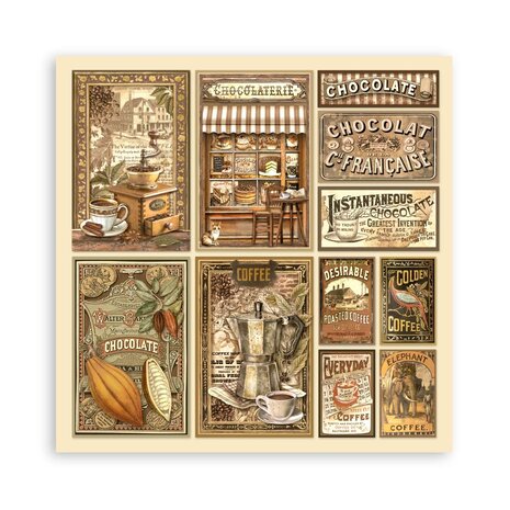 Stamperia Coffee and Chocolate Maxi 12x12 Inch Paper Pack (Single Face) (SBBXLB13)