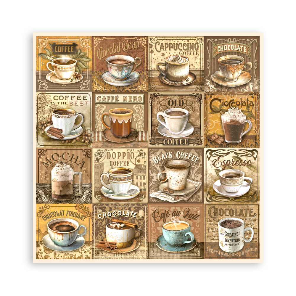 Stamperia Coffee and Chocolate Maxi 12x12 Inch Paper Pack (Single Face) (SBBXLB13)