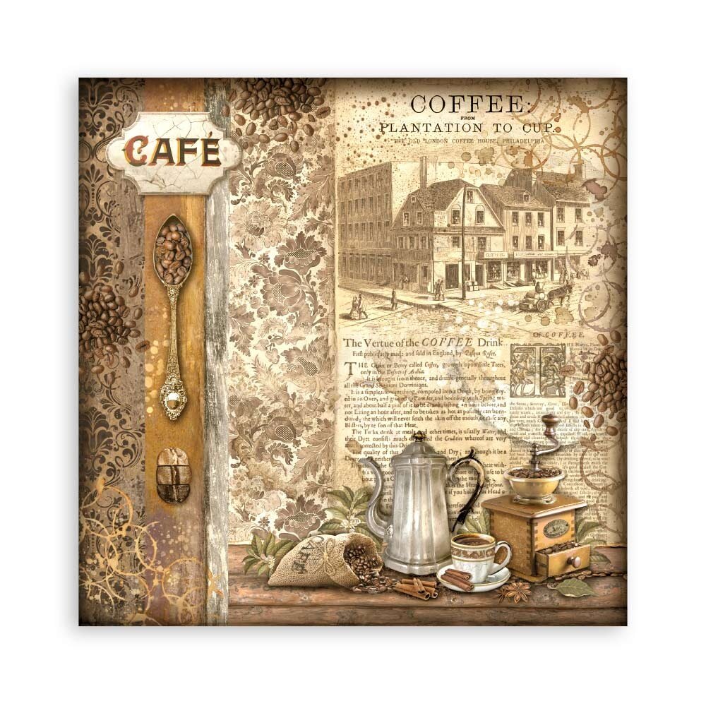 Stamperia Coffee and Chocolate Maxi 12x12 Inch Paper Pack (Single Face) (SBBXLB13)
