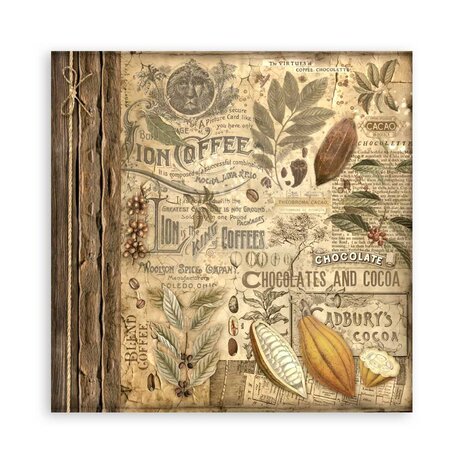 Stamperia Coffee and Chocolate Maxi 12x12 Inch Paper Pack (Single Face) (SBBXLB13)