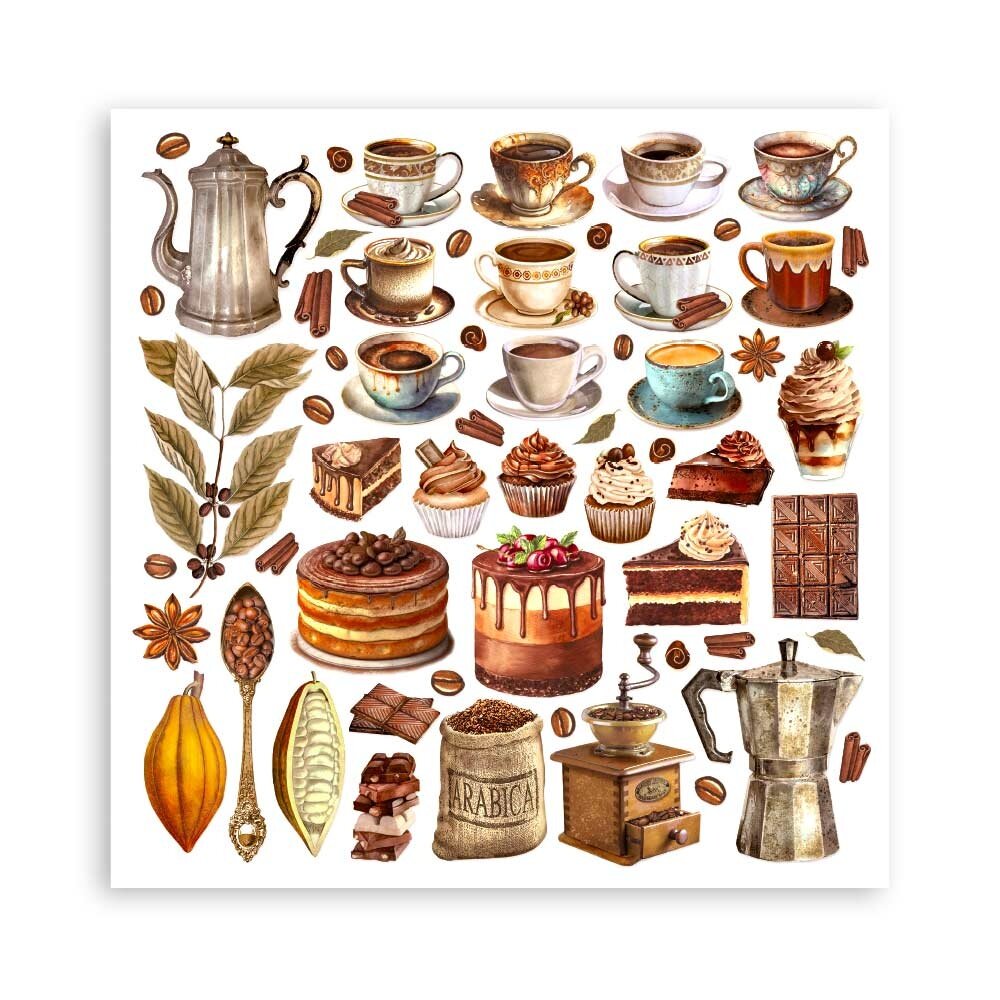 Stamperia Coffee and Chocolate 12x12 Inch Paper Pack (SBBL144)