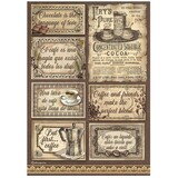 Stamperia Coffee and Chocolate A4 Rice Paper Labels (6pcs) (DFSA4826) (DISCONTINUED)