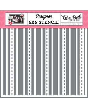 Echo Park Smitten Stripes Stencil (LN344035) (OUTLET)
