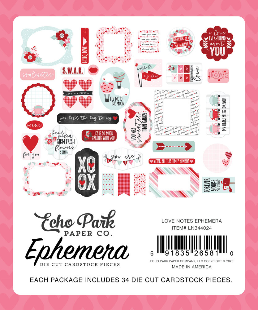 Echo Park Love Notes Ephemera (LN344024) (DISCONTINUED)