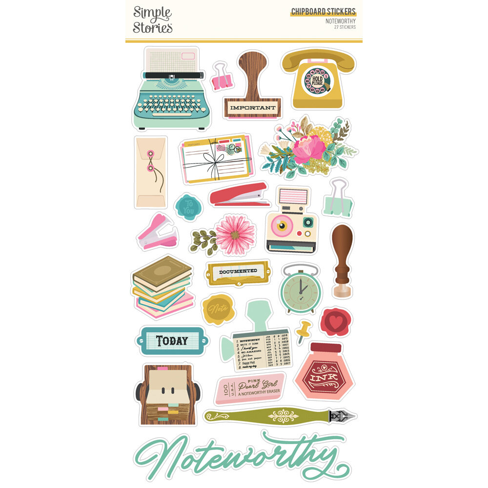 Simple Stories Noteworthy Chipboard Stickers (21317) (DISCONTINUED)