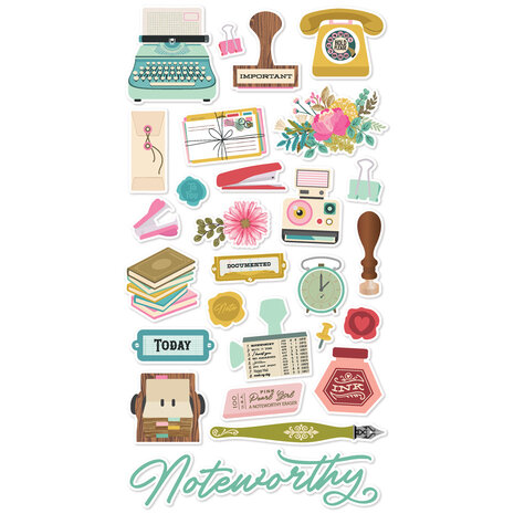 Simple Stories Noteworthy Chipboard Stickers (21317) (DISCONTINUED)