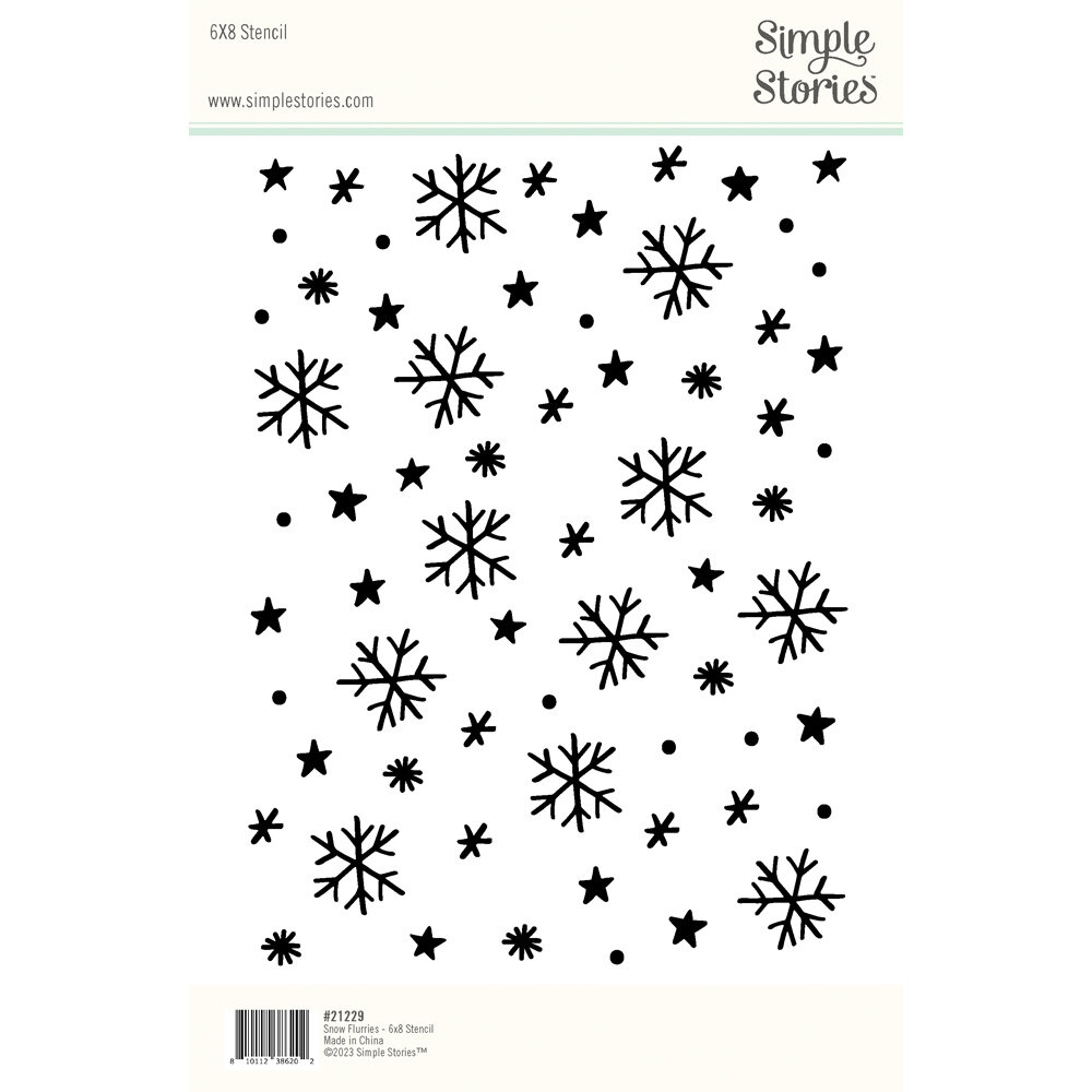 Simple Stories Winter Wonder Stencil Snow Flurries (21229) (DISCONTINUED)