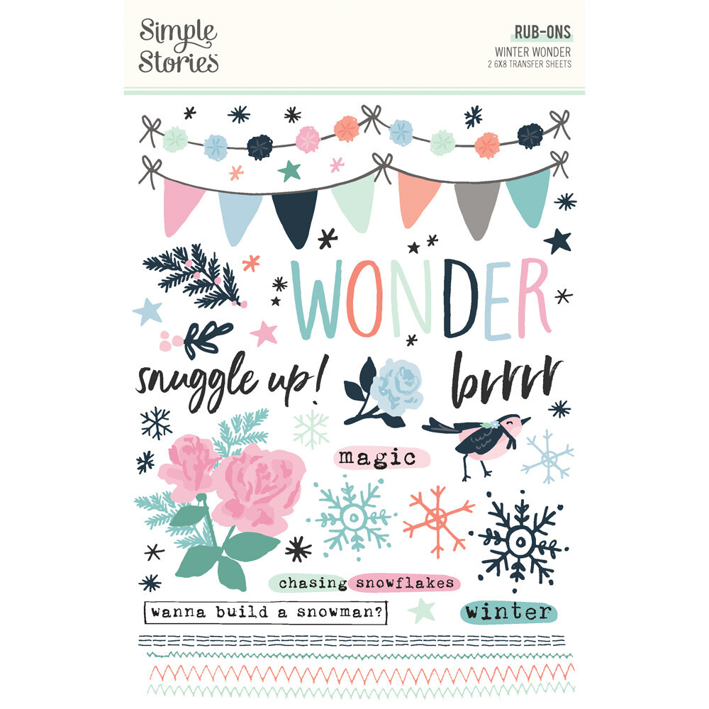 Simple Stories Winter Wonder Rub-ons (21221) (OUTLET)