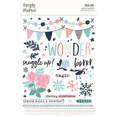 Simple Stories Winter Wonder Rub-ons (21221) (OUTLET)