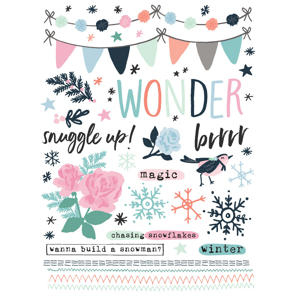 Simple Stories Winter Wonder Rub-ons (21221) (DISCONTINUED)