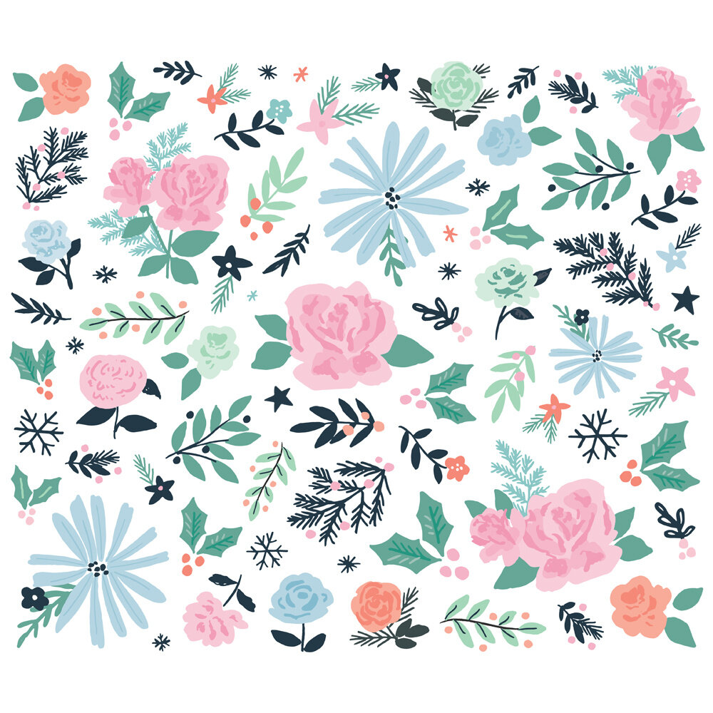Simple Stories Winter Wonder Floral Bits & Pieces (21220) (DISCONTINUED)