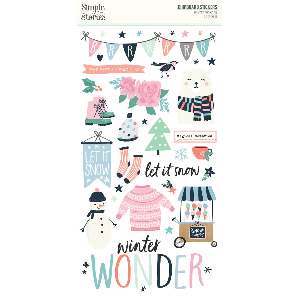 Simple Stories Winter Wonder Chipboard Stickers (21217) (DISCONTINUED)