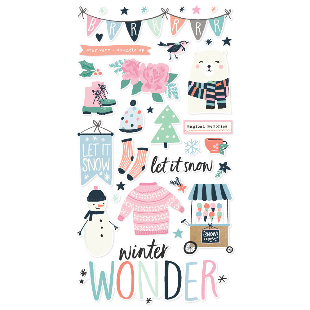 Simple Stories Winter Wonder Chipboard Stickers (21217) (DISCONTINUED)