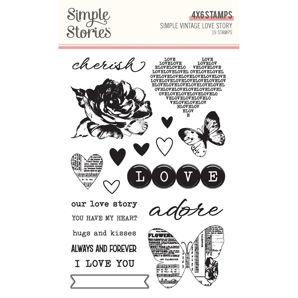 Simple Stories Simple Vintage Love Story Clear Stamps (21420) (DISCONTINUED)