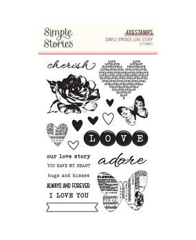 Simple Stories Simple Vintage Love Story Clear Stamps (21420) (DISCONTINUED)