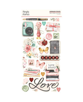 Simple Stories Simple Vintage Love Story Chipboard Stickers (21421) (DISCONTINUED)