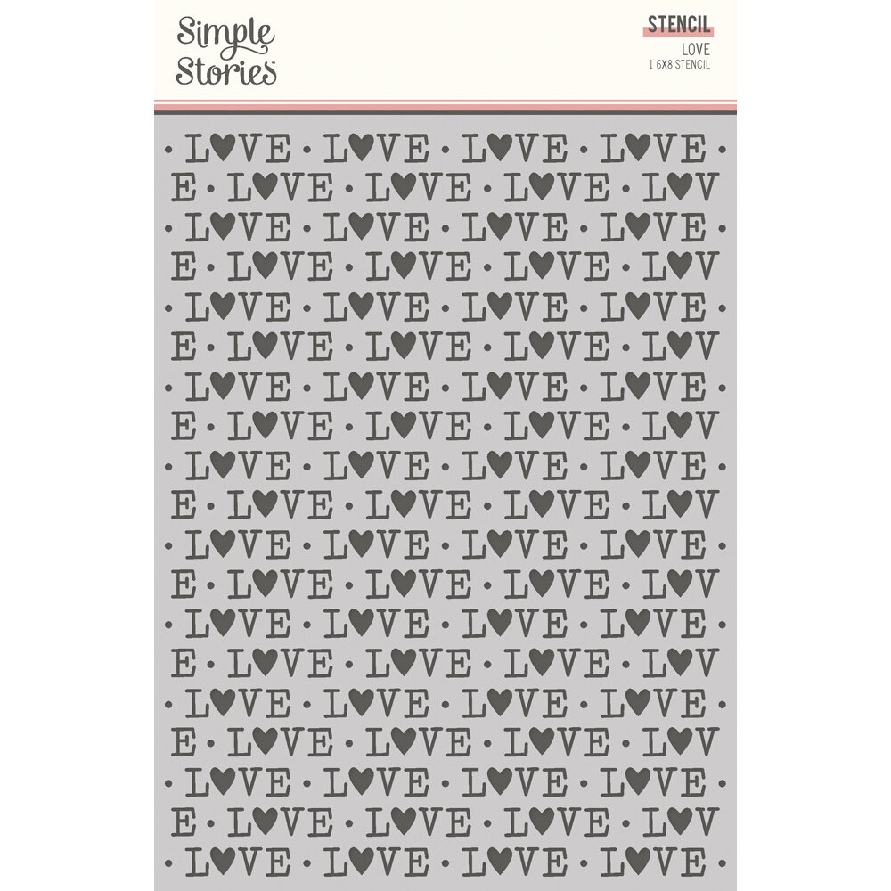 Simple Stories Simple Vintage Love Story Stencil LOVE (21435) (DISCONTINUED)