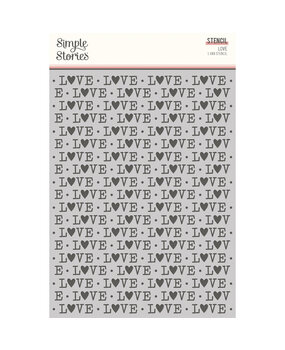 Simple Stories Simple Vintage Love Story Stencil LOVE (21435) (DISCONTINUED)