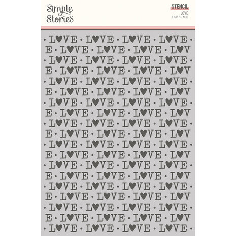 Simple Stories Simple Vintage Love Story Stencil LOVE (21435) (DISCONTINUED)