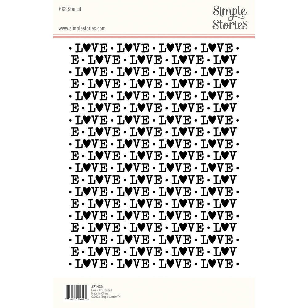 Simple Stories Simple Vintage Love Story Stencil LOVE (21435) (DISCONTINUED)