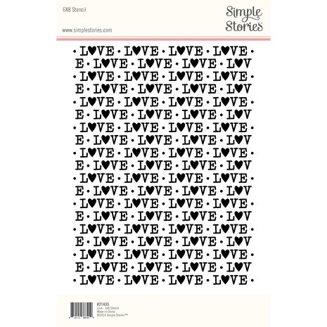 Simple Stories Simple Vintage Love Story Stencil LOVE (21435) (DISCONTINUED)