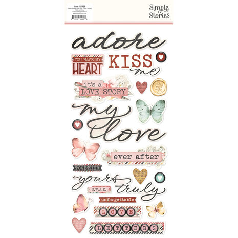 Simple Stories Simple Vintage Love Story Foam Stickers (21429) (DISCONTINUED)