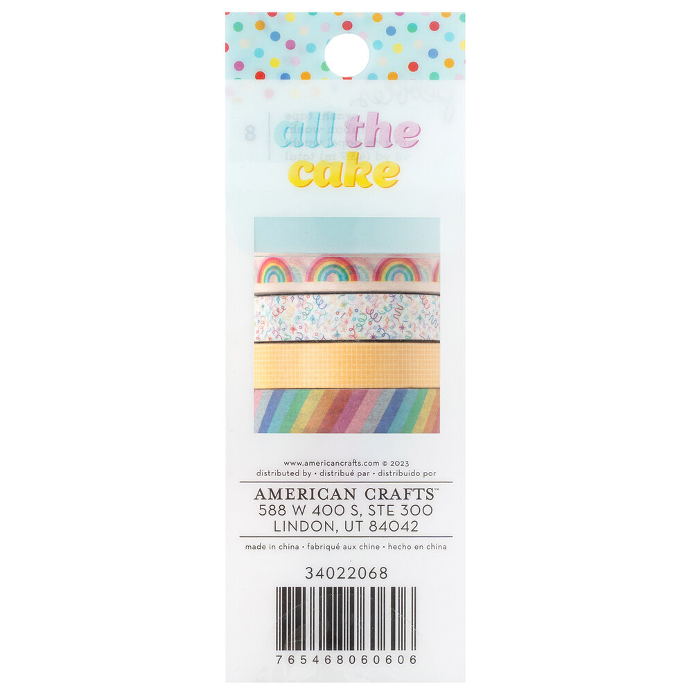 American Crafts Pebbles All The Cake Washi Tape (8pcs) (34022068) (OUTLET) American Crafts Pebbles All The Cake Washi Tape (8pcs) (34022068) (OUTLET)